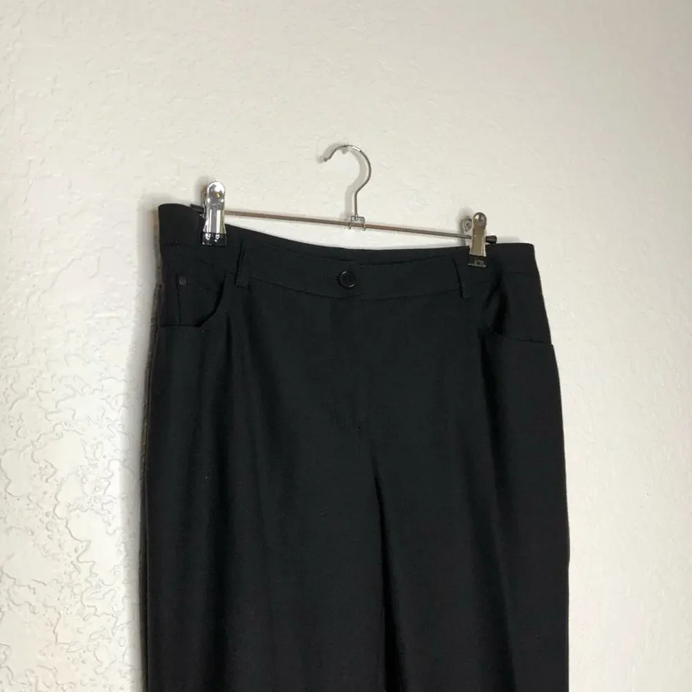 Akris Punto black wool blend trouser pants size US 8